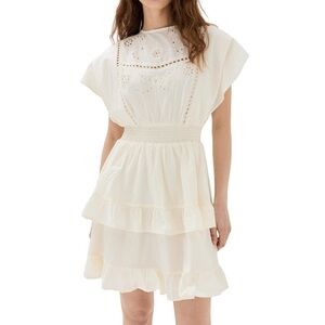 Scotch & Soda womans eyelet Cream mini Dress size S